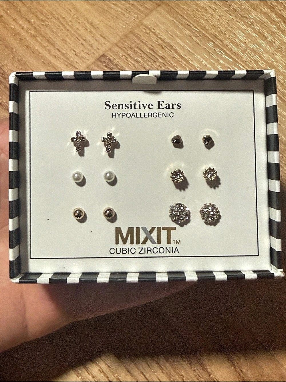 Mixit Hypoallergenic Cubic Zirconia Earrings Silver & Gold NWT